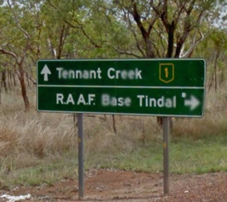 RAAF-Tindal-road-sign