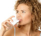 Woman drinking filtered water